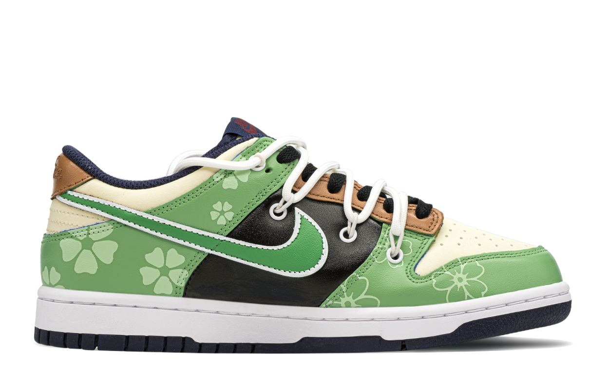 Lookbook [Sepatu Kustom] Nike Dunk Low 'Hijau Hitam' FV8119-161(TeamA-绿绿)