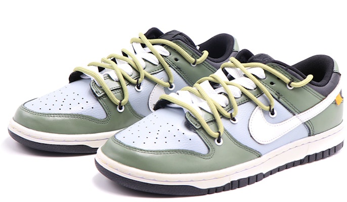 【定制球鞋】 Nike Dunk Low 解構鞋帶 美式休閒 低筒 鞋款 男款 綠黑 Lookbook 【定制球鞋】 Nike Dunk Low 解構鞋帶 美式休閒 低筒 鞋款 男款 綠黑