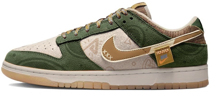 custom-shoes-nike-dunk-low-green-brown-bear-graffiti