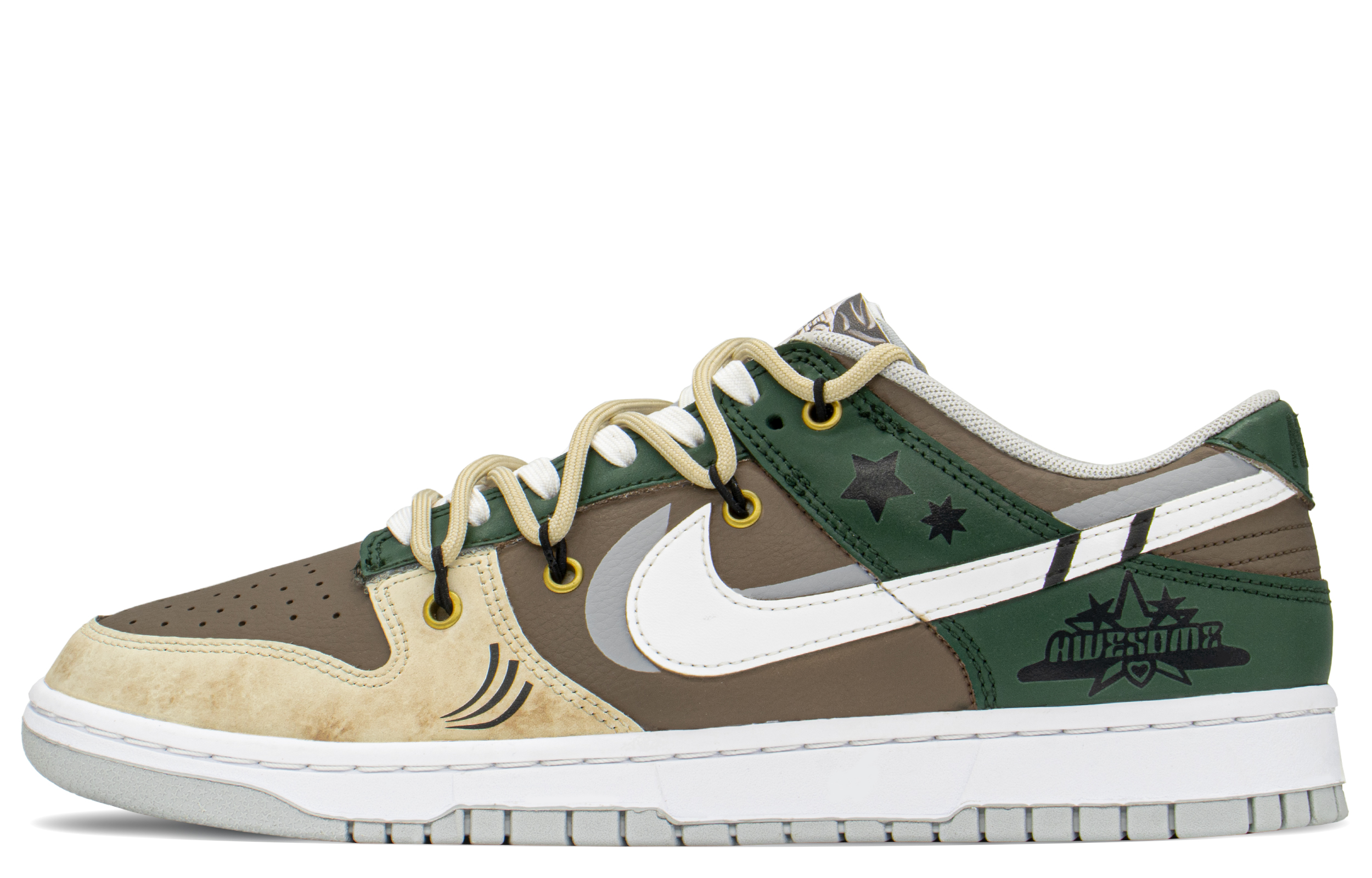 Buy [Sepatu Kustom] Nike Dunk Low 'Retro Vibe Hijau Coklat' DJ6188-003(TeamA-DK男复古街头S-BOX)