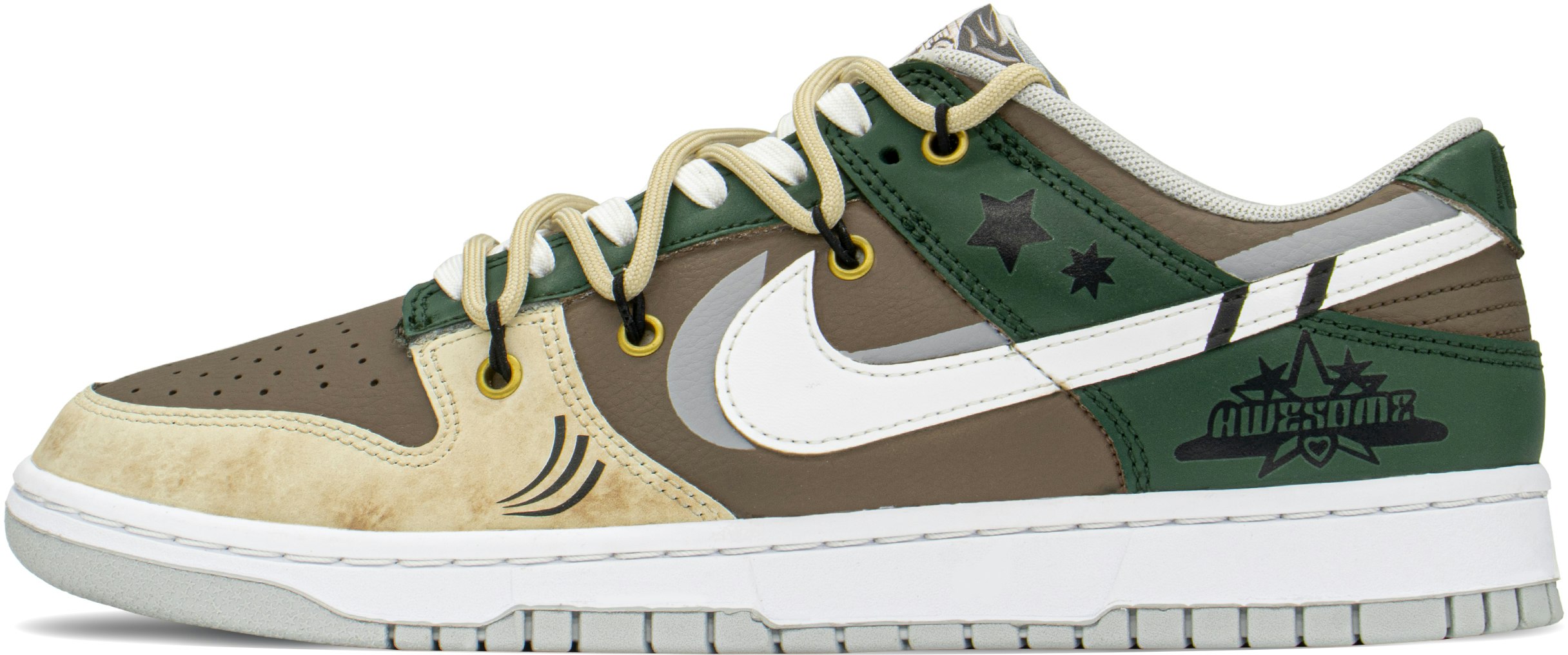 custom-shoes-nike-dunk-low-green-brown-retro-vibe