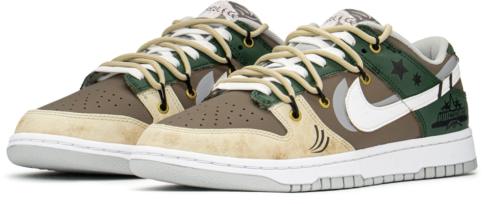 【定制鞋款】耐克Dunk Low"绿色棕色复古风" DJ6188-003(TeamA-DK男复古街头S-BOX) Lookbook 【定制鞋款】耐克Dunk Low"绿色棕色复古风" DJ6188-003(TeamA-DK男复古街头S-BOX)