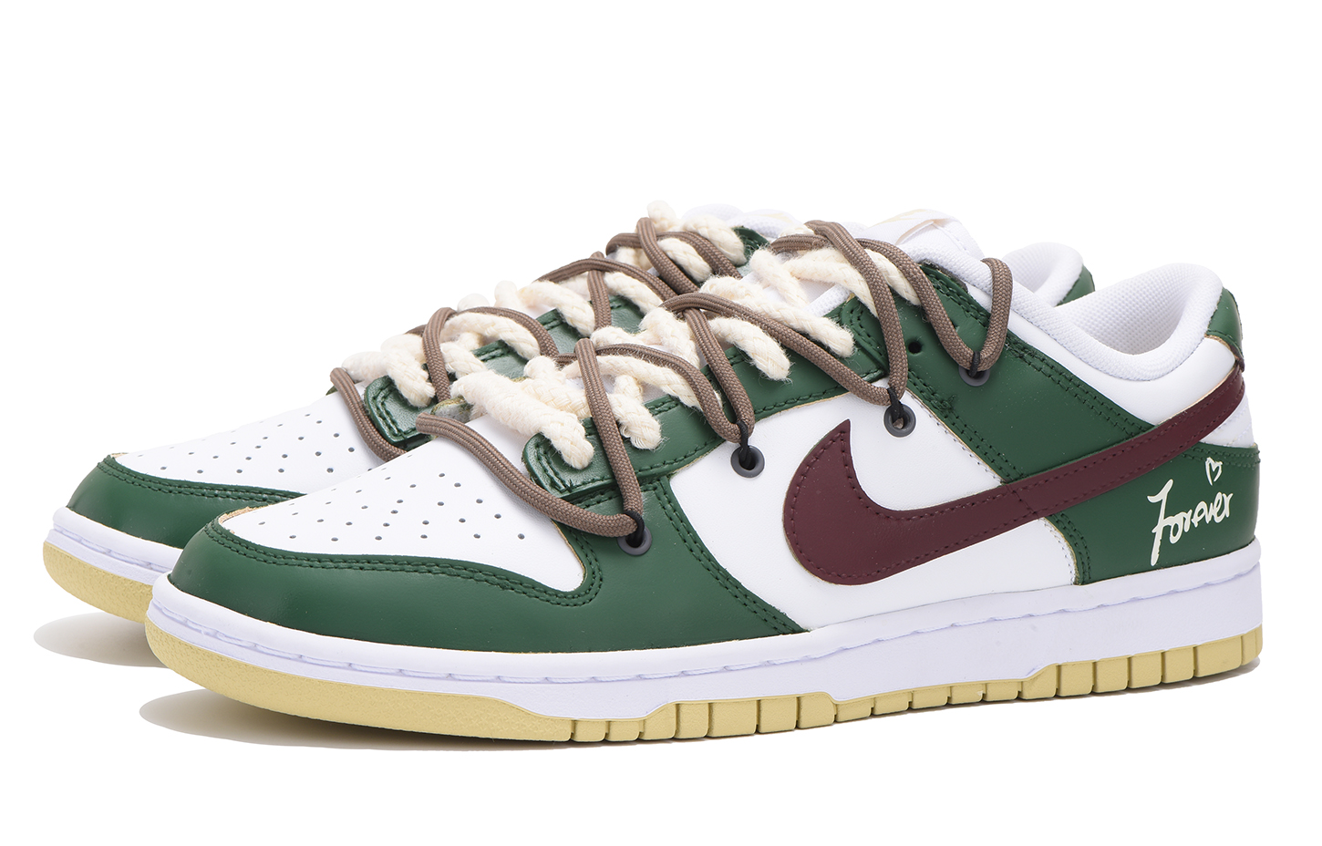 Lookbook 나이키 덩크 로우 '그린 해체' (커스텀) DV0833-100(Team拾伍-男款绿)