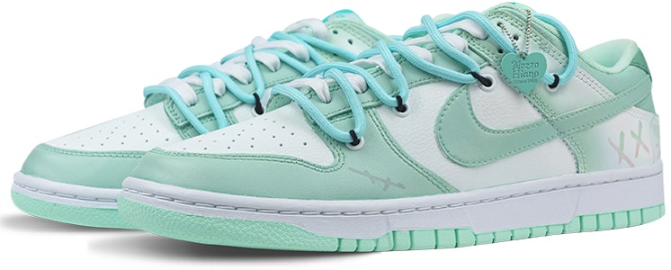 【定製球鞋】Nike Dunk Low 滑板少年 嘻哈高街 復古做舊 街頭風 漸變塗鴉 解構 低筒 板鞋 男款 綠白 Shop 【定製球鞋】Nike Dunk Low 滑板少年 嘻哈高街 復古做舊 街頭風 漸變塗鴉 解構 低筒 板鞋 男款 綠白