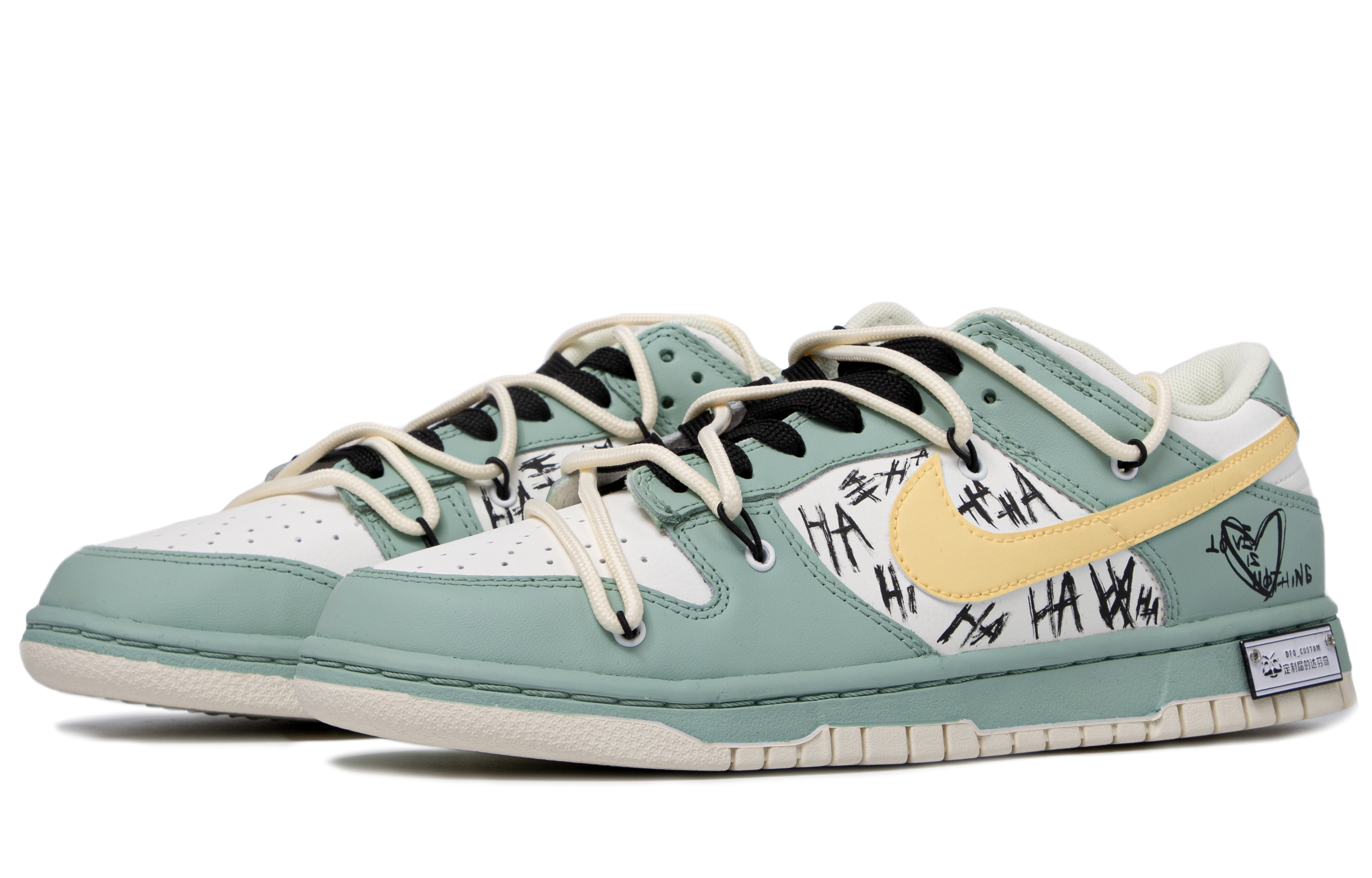 Lookbook 나이키 덩크 로우 '그린 그래피티' (커스텀) DJ6188-100(TeamM-男款撞色涂鸦青梅绿)