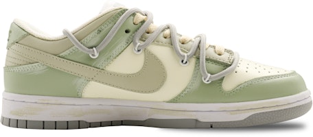 【訂製球鞋】Nike Dunk Low 木棉春意 復古 解構 塗鴉 清新 簡約 低筒 板鞋 GS 綠色 Order 【訂製球鞋】Nike Dunk Low 木棉春意 復古 解構 塗鴉 清新 簡約 低筒 板鞋 GS 綠色