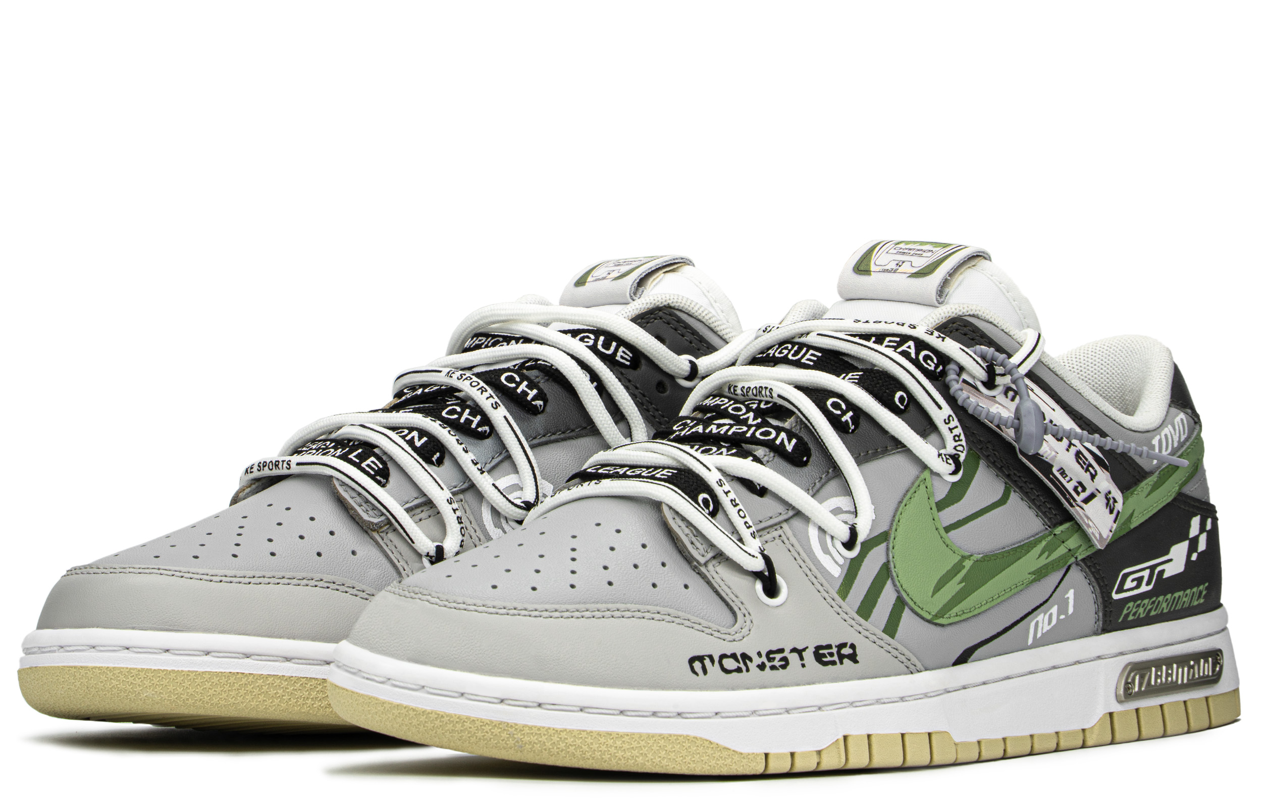 [Custom Shoes] Nike Dunk Low 'Green Grey Black Racing Theme' 圖 3
