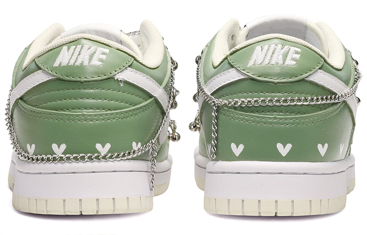 Shop 나이키 덩크 로우 '빈티지 그린 하트 체인' (Nike Dunk Low 'Vintage Green Heart Chain') DJ6188-100(TeamE-男款爱心链条复古绿)