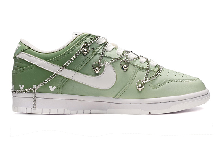Order [Kasut Custom] Nike Dunk Low 'Hati Hijau Deconstructed' DH9765-100(TeamE-女款爱心链条复古绿)
