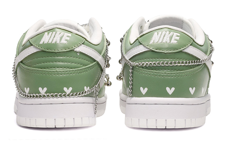 Shop [Kasut Custom] Nike Dunk Low 'Hati Hijau Deconstructed' DH9765-100(TeamE-女款爱心链条复古绿)