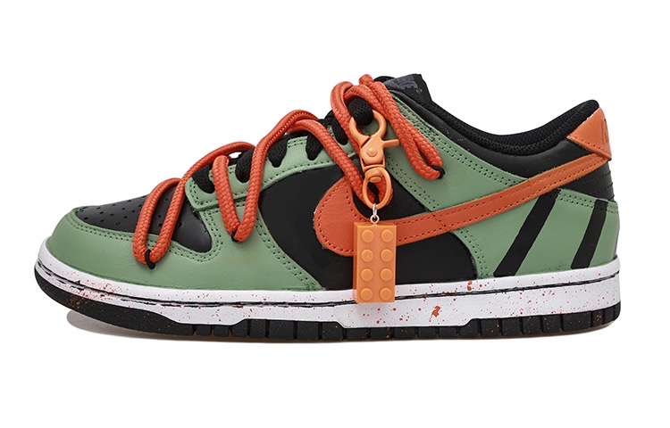 Buy 【訂製球鞋】Nike Dunk Low 橡皮磚掛鍊 泼墨 獨特 活力 解構風 低筒 板鞋 男款 綠橙紅