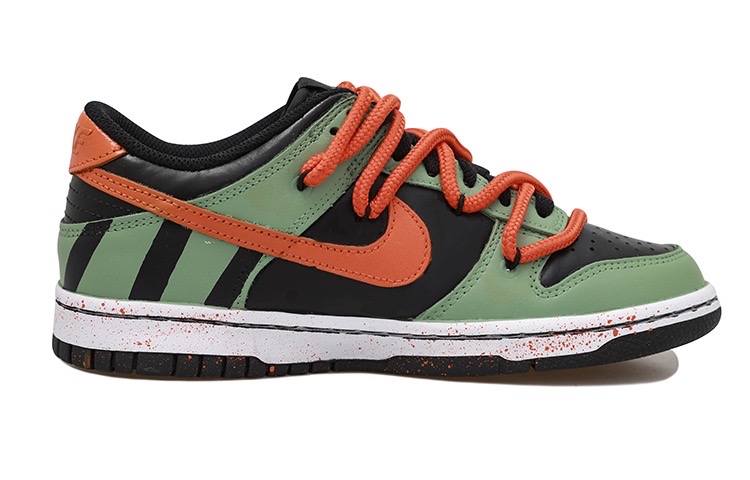 Order 【訂製球鞋】Nike Dunk Low 橡皮磚掛鍊 泼墨 獨特 活力 解構風 低筒 板鞋 男款 綠橙紅