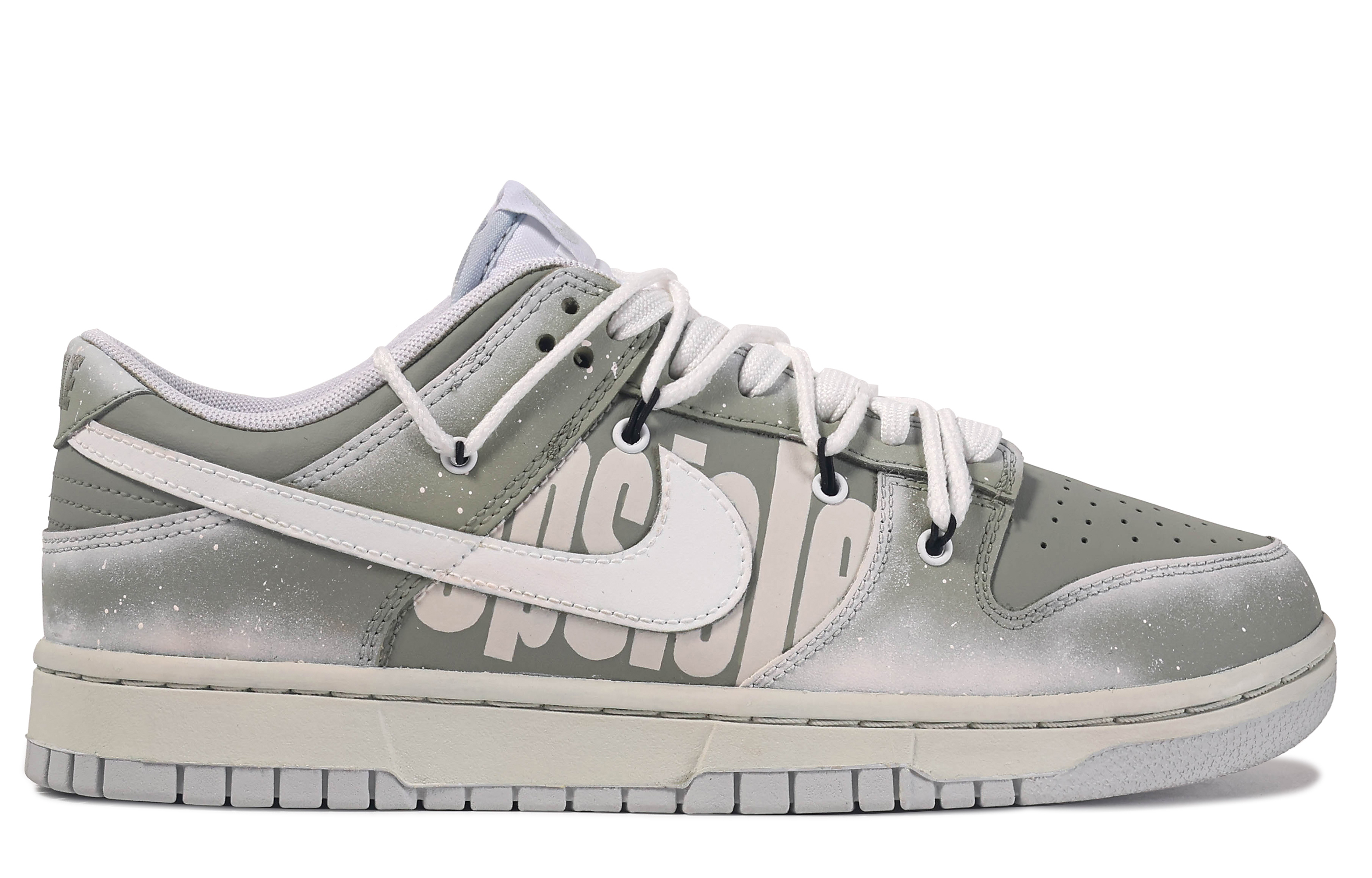 Order 【定製球鞋】Nike Dunk Low 達文西定製 綠豆冰 漸變 潑墨 字母 塗鴉 雙鞋帶 設計感 簡約 夏季 舒適 輕便 低筒 板鞋 男款 綠白