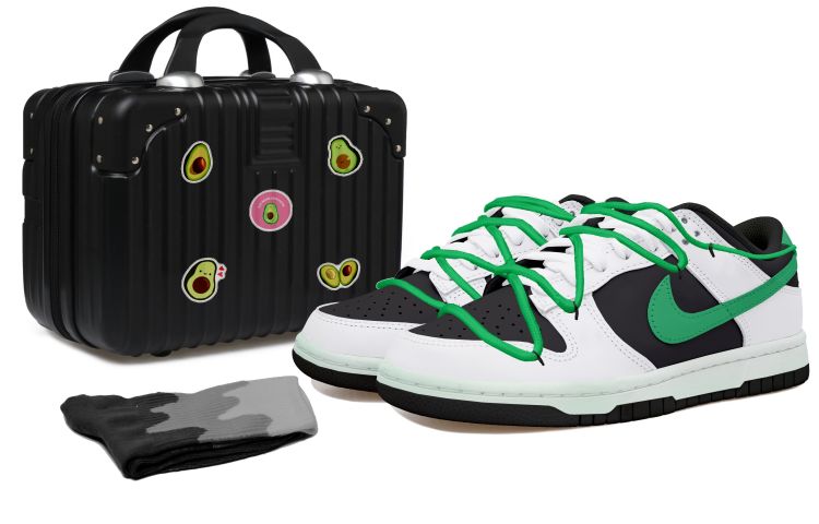 [Custom Shoes] Nike Dunk Low 'Green Swoosh'