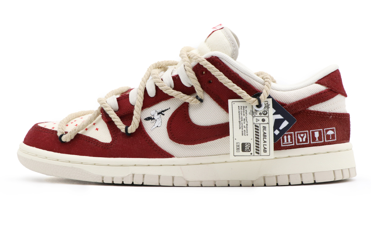 Buy [Sepatu Kustom] Nike Dunk Low 'Abu-Coklat-Merah Sashiko' DV0834-100(Team57-男款朱砂)