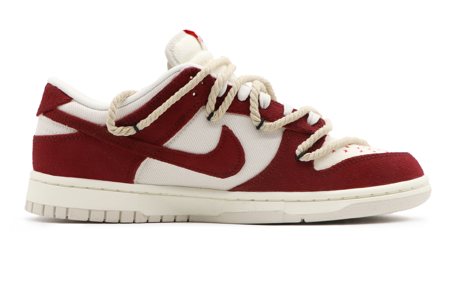 Order [Sepatu Kustom] Nike Dunk Low 'Abu-Coklat-Merah Sashiko' DV0834-100(Team57-男款朱砂)