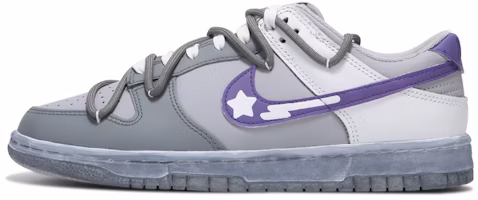 【客製化球鞋】 Nike Dunk Low 高街 星星 解構綁帶 復古 低筒 板鞋 男款 灰紫 Buy 【客製化球鞋】 Nike Dunk Low 高街 星星 解構綁帶 復古 低筒 板鞋 男款 灰紫