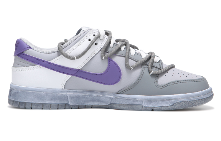 Order [Kasut Custom] Nike Dunk Low 'Kelabu-Ungu Terurai Tali Bintang' DJ6188-003(Teamfour-男款灰紫)