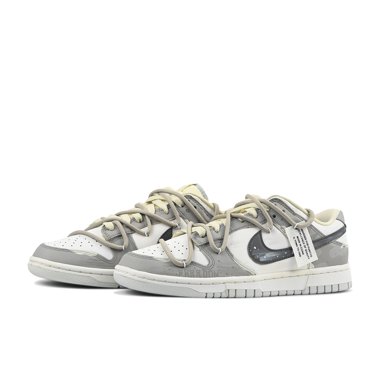 Lookbook [Zapatos Personalizados] Nike Dunk Low 'Gris' DH9765-102(Team120-女款废土涂鸦)
