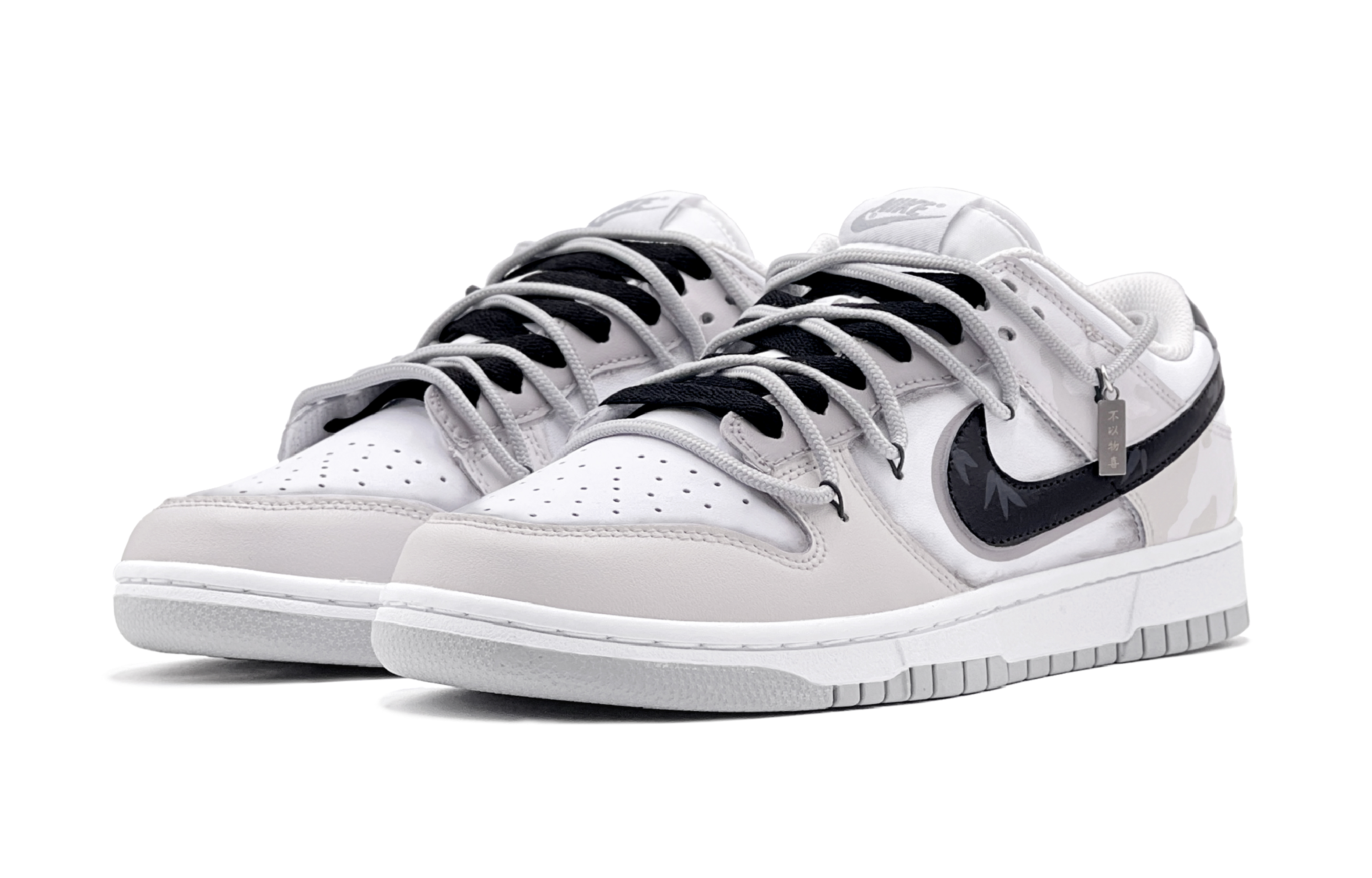 Lookbook [Kasut Custom] Nike Dunk Low 'Kelabu Bambu Camo' DV0831-101(TeamS-文艺竹叶男S-BOX)