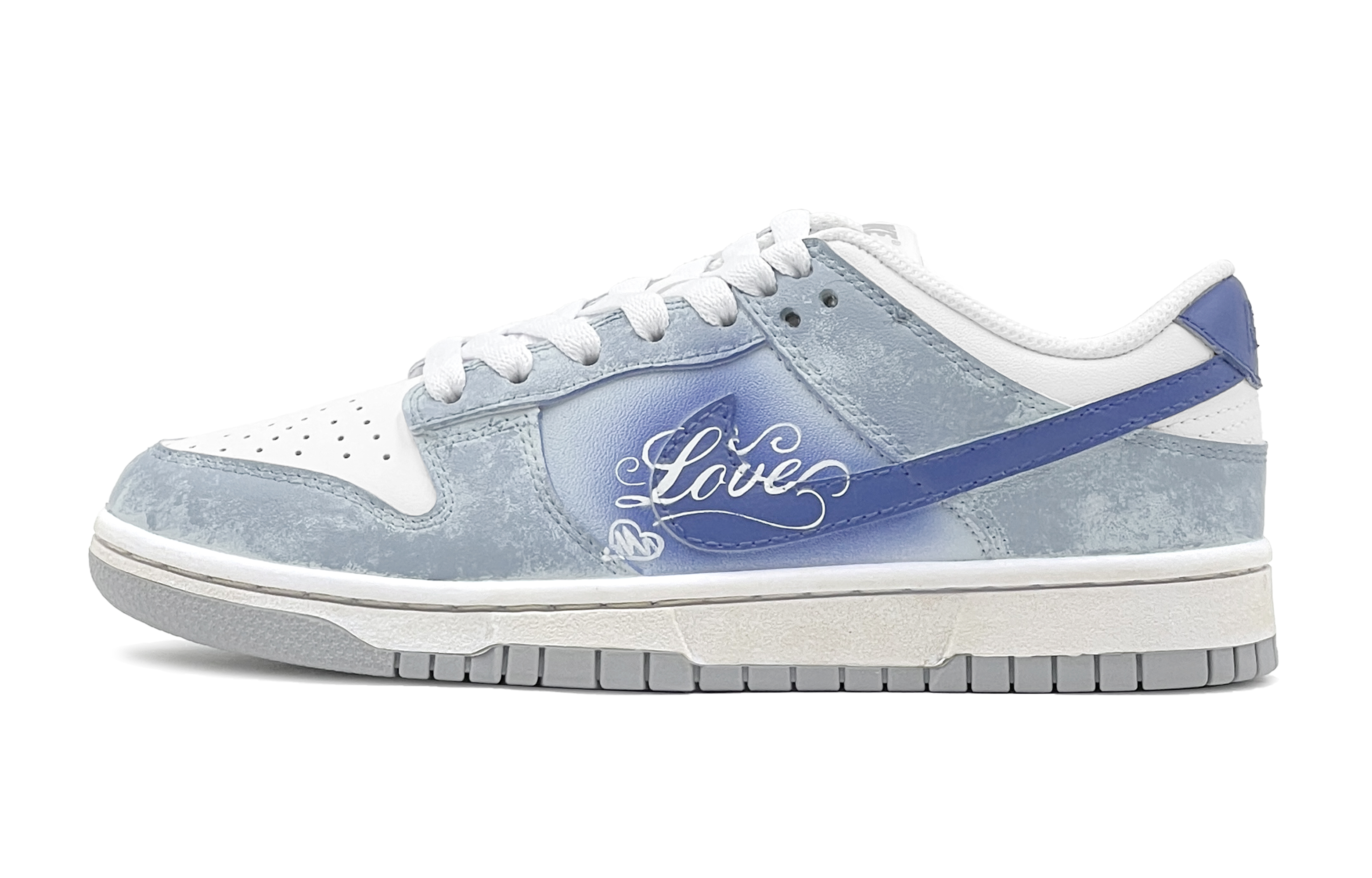 Buy [Kasut Tersuai] Nike Dunk Low 'Kelabu Biru' DV0831-101(TeamS-灰蓝LOVE男S-BOX)
