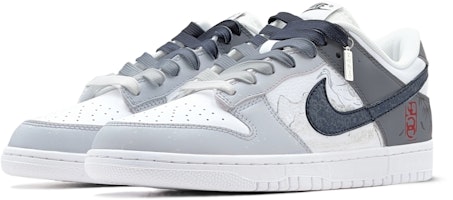【定製球鞋】Nike Dunk Low 春日穿著 國潮 文藝古風 閒雲野鶴 不以物喜 限定鞋盒 休閒 低筒 板鞋 男款 灰藍 Lookbook 【定製球鞋】Nike Dunk Low 春日穿著 國潮 文藝古風 閒雲野鶴 不以物喜 限定鞋盒 休閒 低筒 板鞋 男款 灰藍