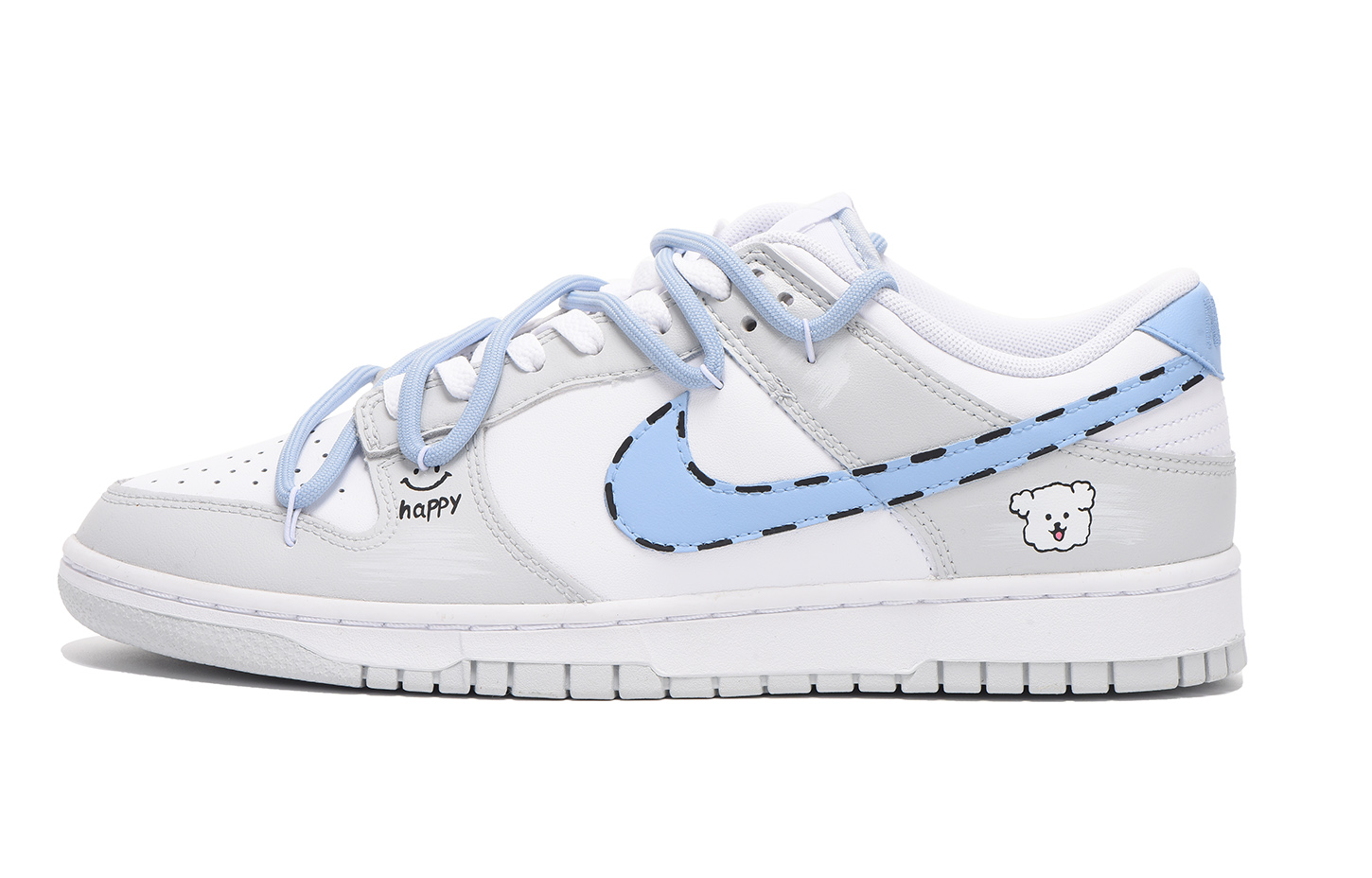 Buy 나이키 덩크 로우 '회색 파란색 만화 빈티지'(Nike Dunk Low 'Grey Blue Cartoon Vintage') DV0831-101(Team59-男款灰蓝卡通狗)