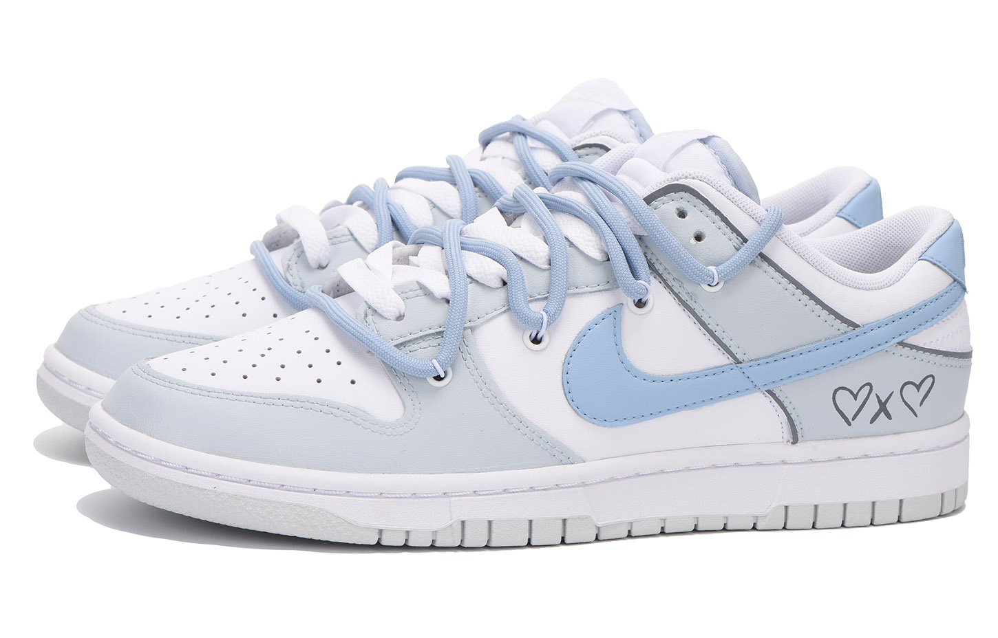 Lookbook [定制鞋款] 耐克Dunk Low '灰蓝解构心脏' DV0831-101(Team59-男款灰蓝三)