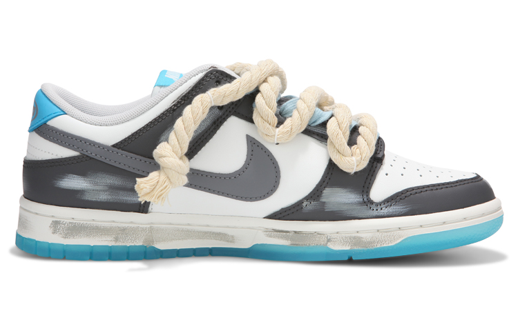 Order [Sepatu Kustom] Nike Dunk Low 'Abu Biru Grafiti Cross' FN3433-141(Team82-男女款暗黑涂鸦海盐蓝)