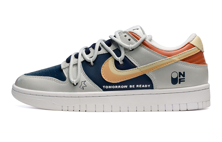 Buy [Kasut Custom] Nike Dunk Low 'Kelabu Biru Jingga' DH9765-100(TeamE-女款开关灰蓝橙)