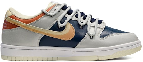 【定製球鞋】 Nike Dunk Low 解構風 開關 低幫 板鞋 男款 灰藍橙 Order 【定製球鞋】 Nike Dunk Low 解構風 開關 低幫 板鞋 男款 灰藍橙