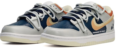 【定製球鞋】 Nike Dunk Low 解構風 開關 低幫 板鞋 男款 灰藍橙 Lookbook 【定製球鞋】 Nike Dunk Low 解構風 開關 低幫 板鞋 男款 灰藍橙