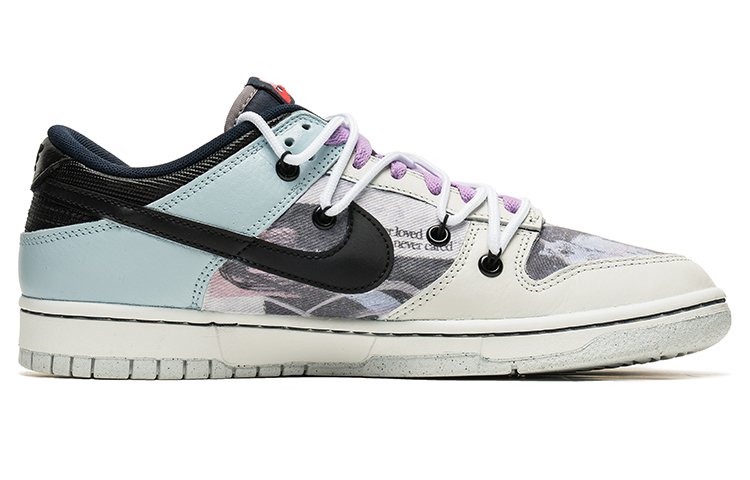 Order [Kasur Kasut] Nike Dunk Low 'Kelabu Biru Patchwork Graffiti Dekonstruksi' DM0108-400(Team22-男款贴布灰蓝A-BOX)