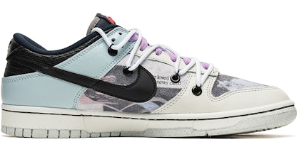 【客製化球鞋】Nike Dunk Low 補丁 塗鴉 解構雙鞋帶 低筒 休閒鞋 男款 灰藍 Order 【客製化球鞋】Nike Dunk Low 補丁 塗鴉 解構雙鞋帶 低筒 休閒鞋 男款 灰藍