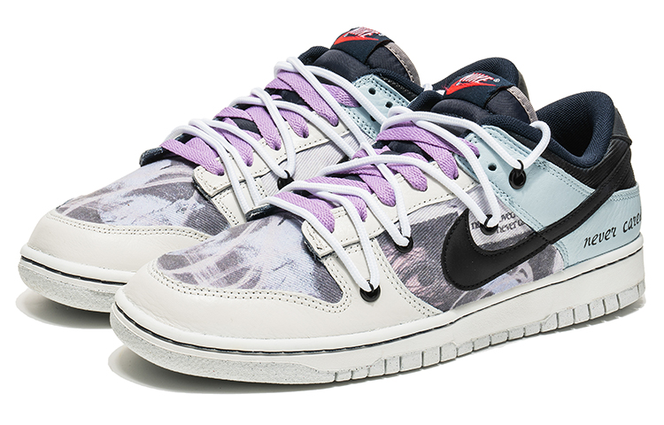 Lookbook [Kasur Kasut] Nike Dunk Low 'Kelabu Biru Patchwork Graffiti Dekonstruksi' DM0108-400(Team22-男款贴布灰蓝A-BOX)