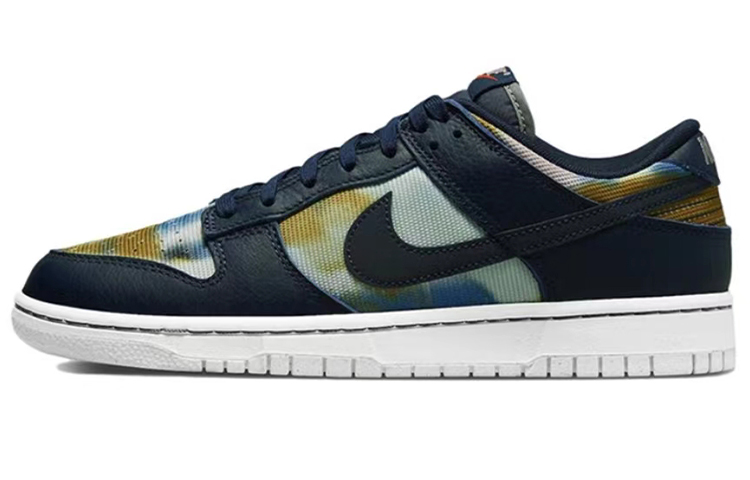 Sizing [Kasur Kasut] Nike Dunk Low 'Kelabu Biru Patchwork Graffiti Dekonstruksi' DM0108-400(Team22-男款贴布灰蓝A-BOX)