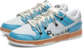 【定製球鞋】Nike Dunk Low 野鶴製造 復古風 條紋風 街頭潮流 做舊復古 特殊禮盒版 低幫 板鞋 男款 灰藍 Lookbook 【定製球鞋】Nike Dunk Low 野鶴製造 復古風 條紋風 街頭潮流 做舊復古 特殊禮盒版 低幫 板鞋 男款 灰藍