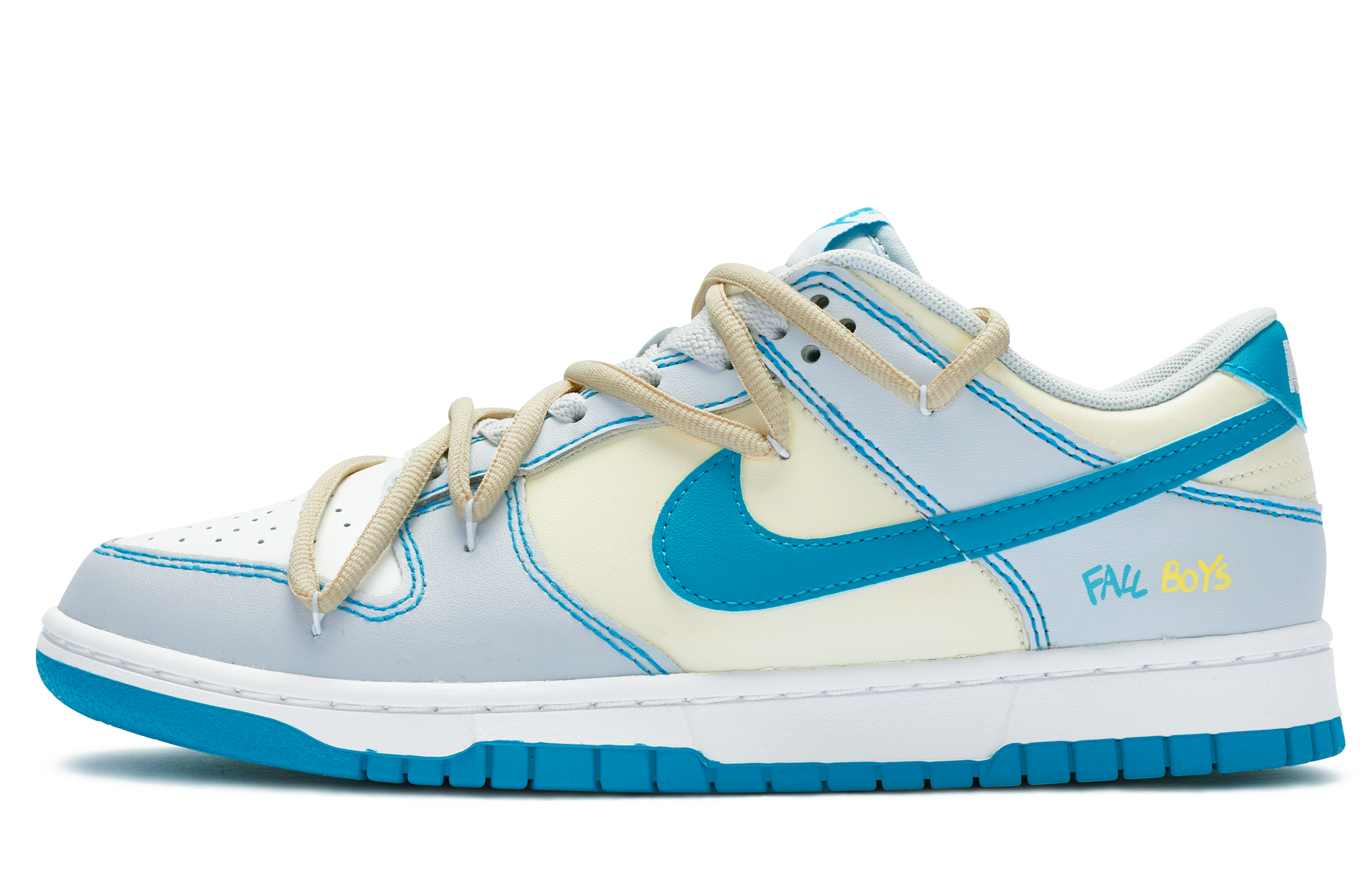 Buy [Zapatos Personalizados] Nike Dunk Low 'Gris Azul Amarillo BIGNIU' DV0831-001(TeamR-糖豆男孩男款)