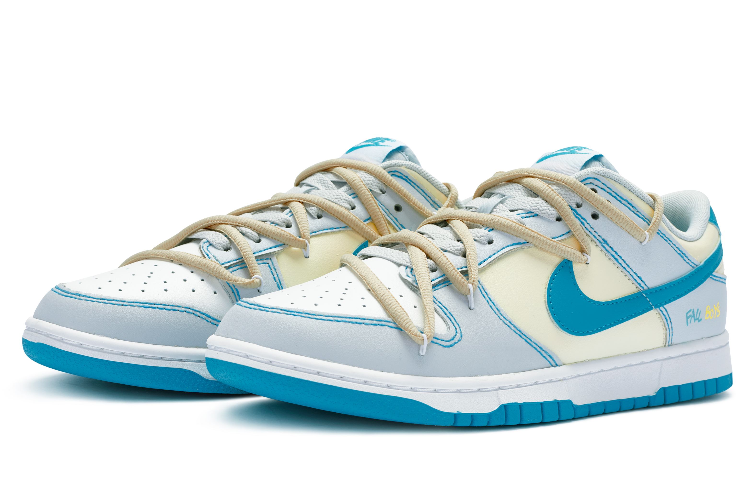Lookbook [Zapatos Personalizados] Nike Dunk Low 'Gris Azul Amarillo BIGNIU' DV0831-001(TeamR-糖豆男孩男款)