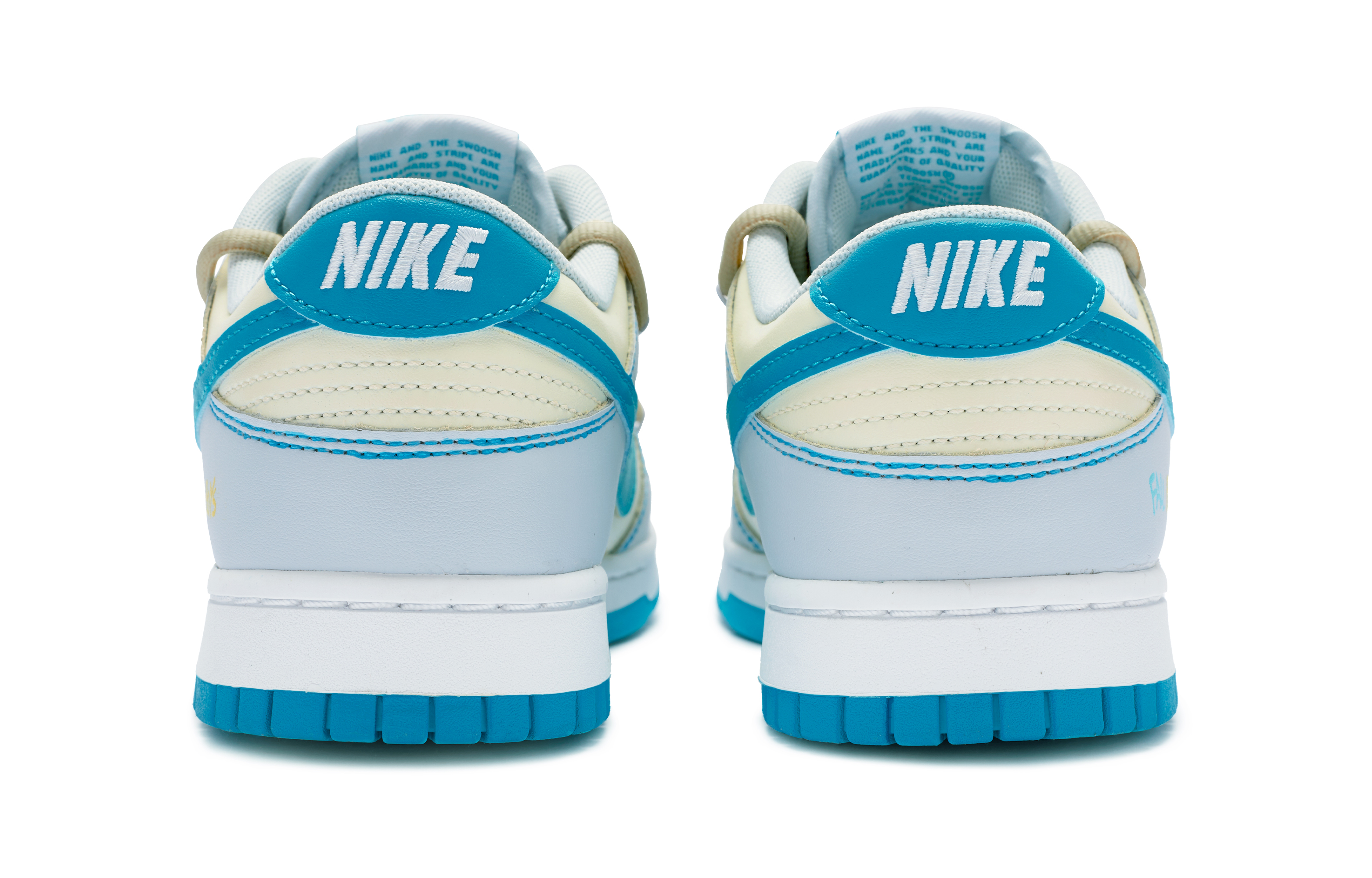 Shop [Zapatos Personalizados] Nike Dunk Low 'Gris Azul Amarillo BIGNIU' DV0831-001(TeamR-糖豆男孩男款)