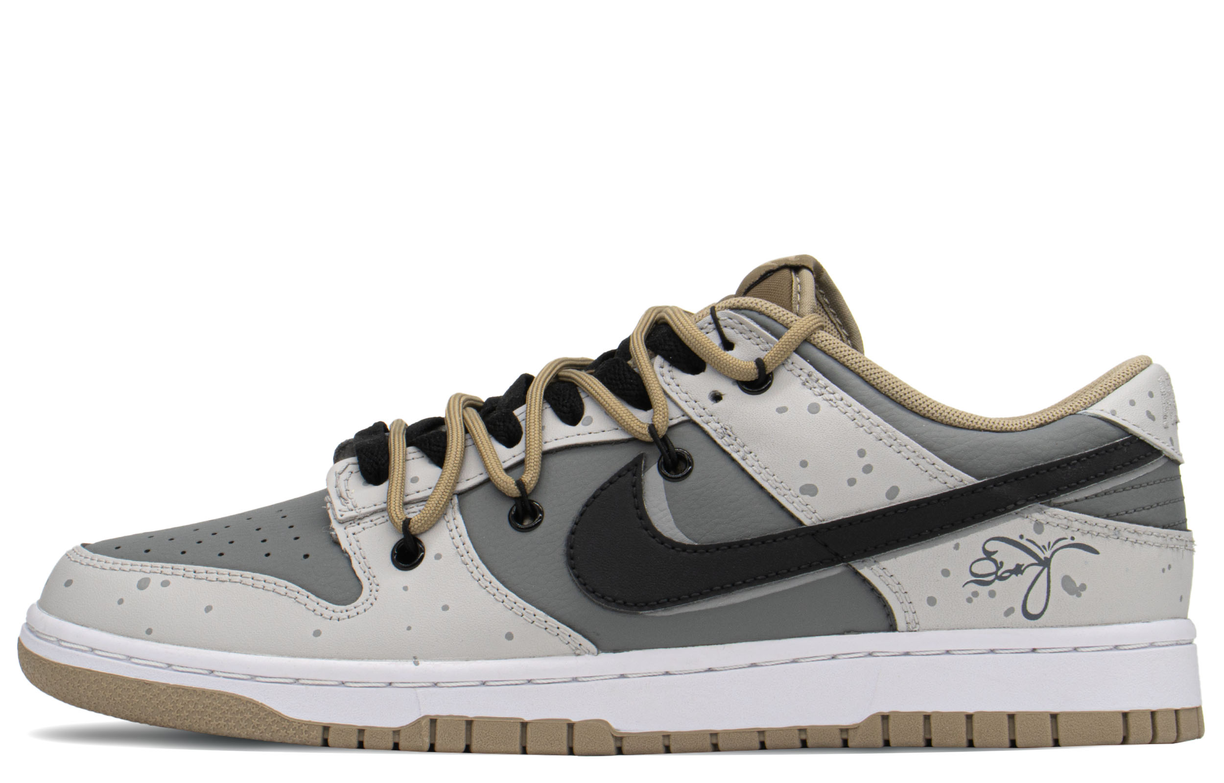 Buy [Zapatillas Personalizadas] Nike Dunk Low 'Graffiti Gris Marrón' DJ6188-200(TeamA-DK男沙漠棕S-BOX)