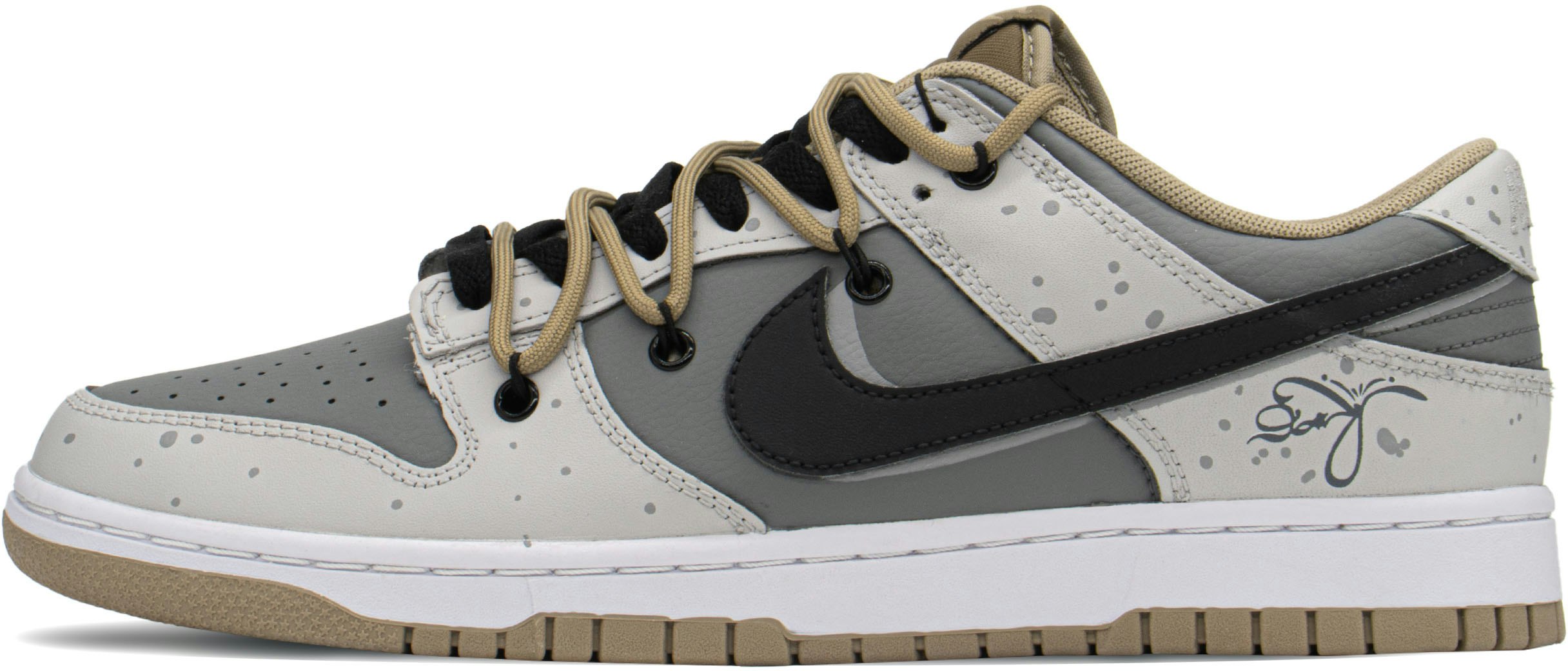 custom-shoes-nike-dunk-low-grey-brown-graffiti
