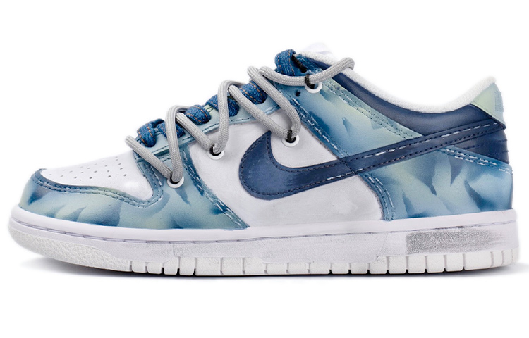 [Custom Shoes] Nike Dunk Low 'Grey Fog Deconstructed Denim Graffiti ...
