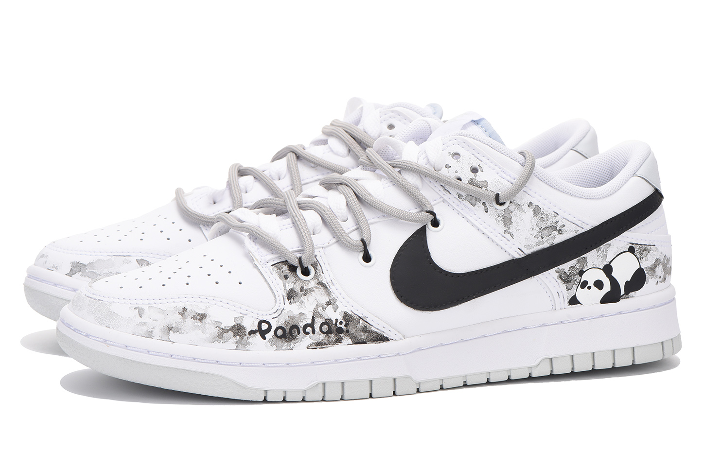 [Custom Shoes] Nike Dunk Low 'Grey Panda Ink Art' 圖 3