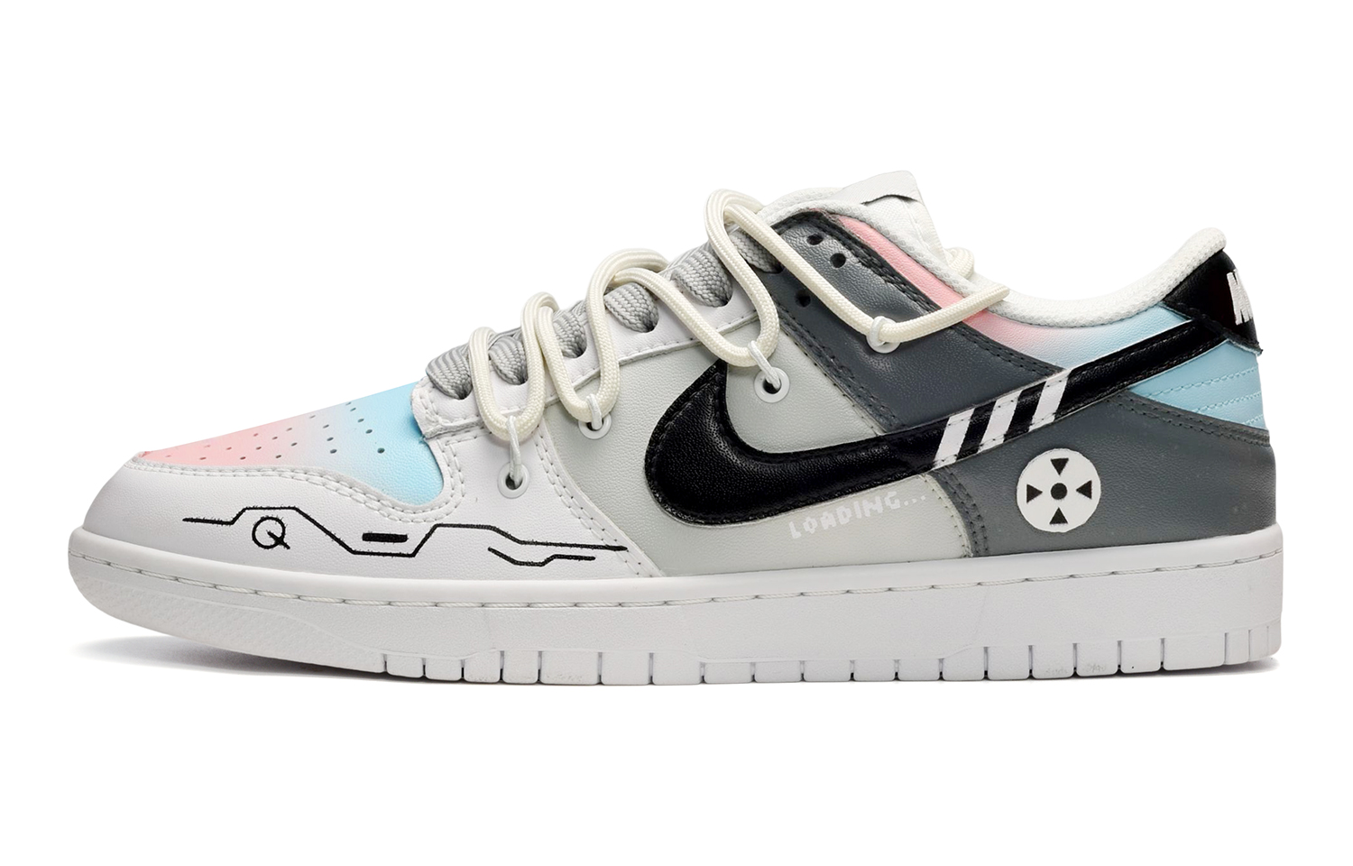 [Custom Shoes] Nike Dunk Low 'Grey Pink Blue' 'Deconstructed Loading'