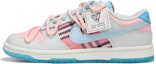 Buy 【訂製球鞋】 Nike Dunk Low 火心 灰粉格子 貼標ins風 解構綁帶 復古 低幫 板鞋 男女同款 粉灰色
