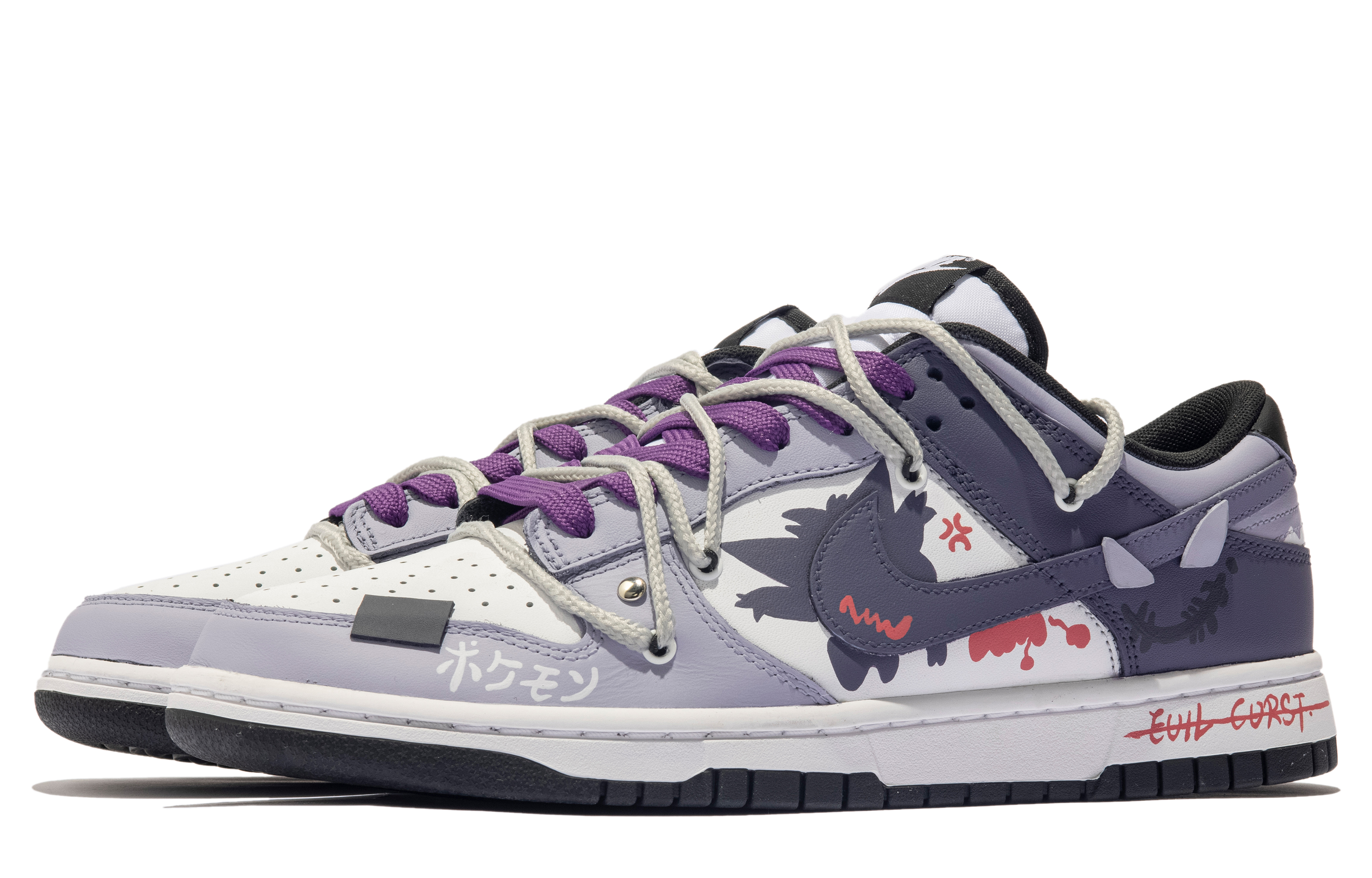 Lookbook [Kasut Custom] Nike Dunk Low 'Kelabu Ungu Graffiti' DD1391-100(TeamM-男款黑茶星冰S-BOX)