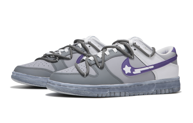 Lookbook [Sepatu Kustom] Nike Dunk Low 'Bintang Abu Ungu' DH9765-100(Teamfour-女款灰紫)