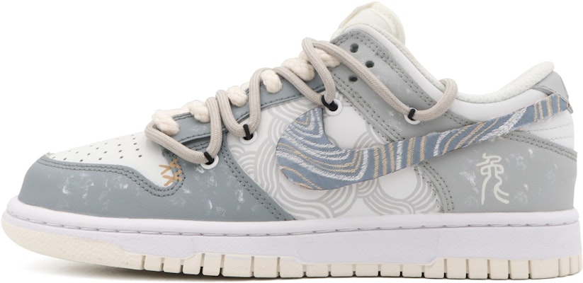 【定制球鞋】 Nike Dunk Low 清影 簡約 百搭 無性別風 春日 休閒 低幫 板鞋 GS 灰色 Buy 【定制球鞋】 Nike Dunk Low 清影 簡約 百搭 無性別風 春日 休閒 低幫 板鞋 GS 灰色