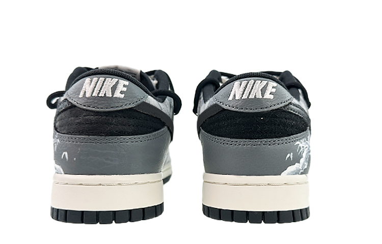 Shop [Kasut Custom] Nike Dunk Low 'Kelabu Putih Hitam' DQ5015-063(Team40-男款银装素裹灰白黑)